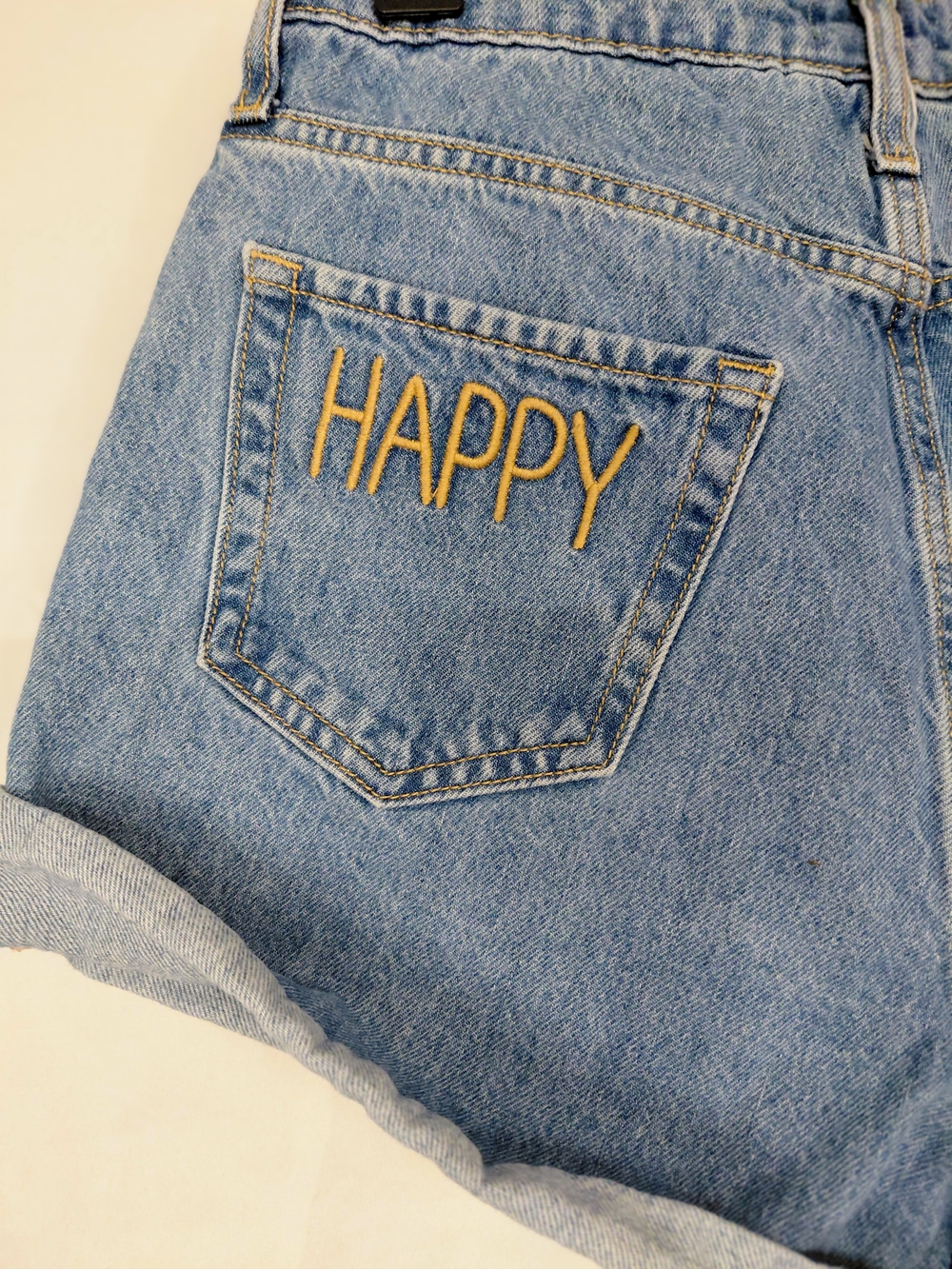 wild fable Light Blue Rolled Hem Denim Shorts - Picture 3 of 5